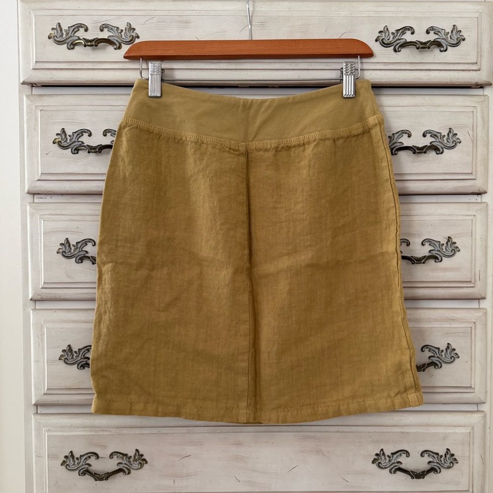 Cut Loose Yellow Linen Euro Skirt - Picture 2 of 4